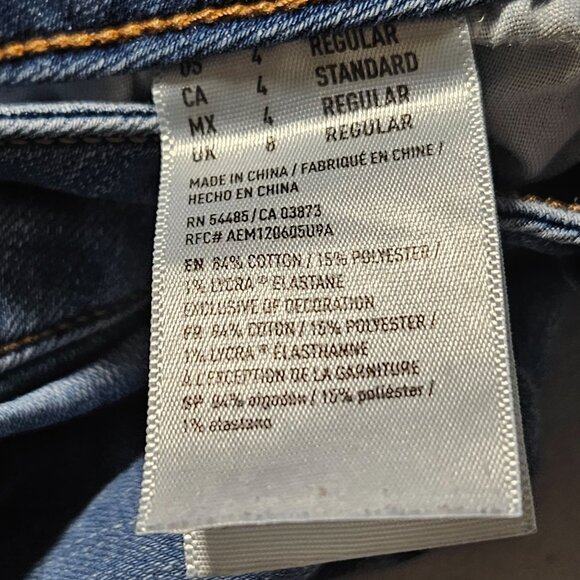 American Eagle Jegging Jeans Womens Size 4 Low Rise Medium Wash Denim Pants - Picture 6 of 6